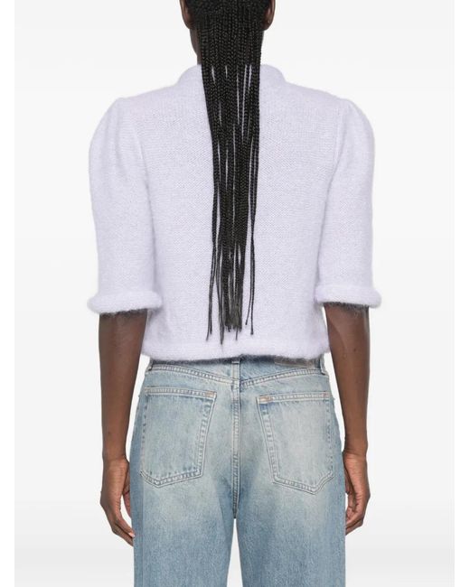 Valentino Garavani White Bow-Embellished Cardigan