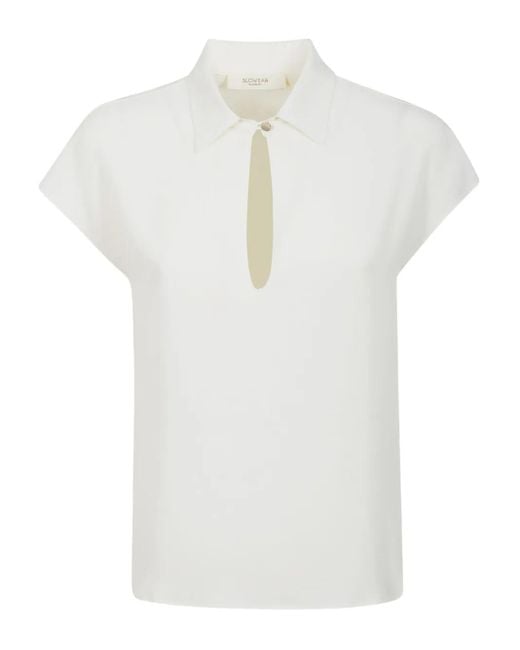 Glanshirt White Klassische Satinbluse