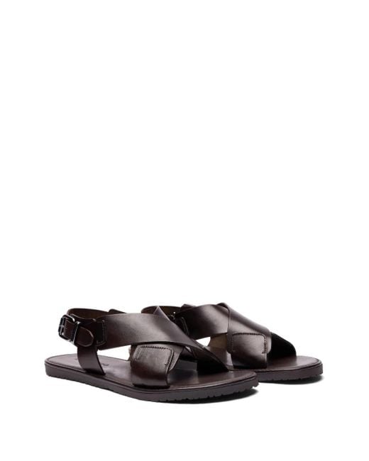 Scarosso Brown Massimo Leather Sandals for men