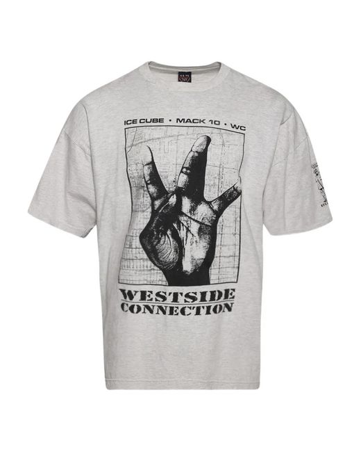 Earthling VIP Gray Hand-Graphic Westside Connection T-Shirt for men