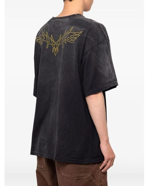 KAMIYA Black Rope Heart-Logo Cotton T-Shirt for men