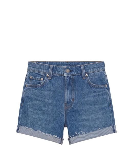 Reformation Blue Sutton Low-Rise Denim Shorts