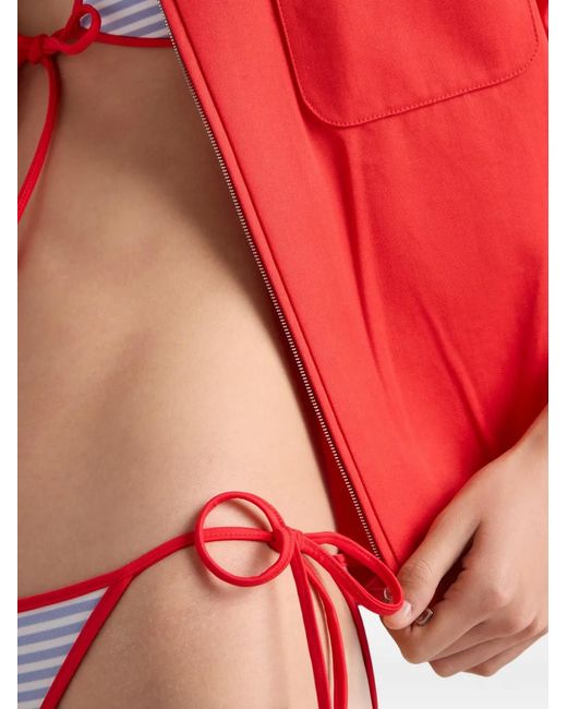 Prada Red Interlock Jersey Bikini Bottom