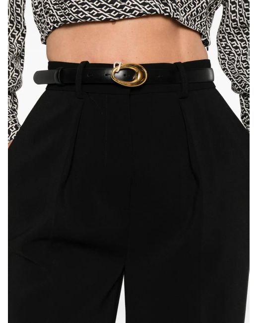 Elisabetta Franchi プリーツ ワイドパンツ Black