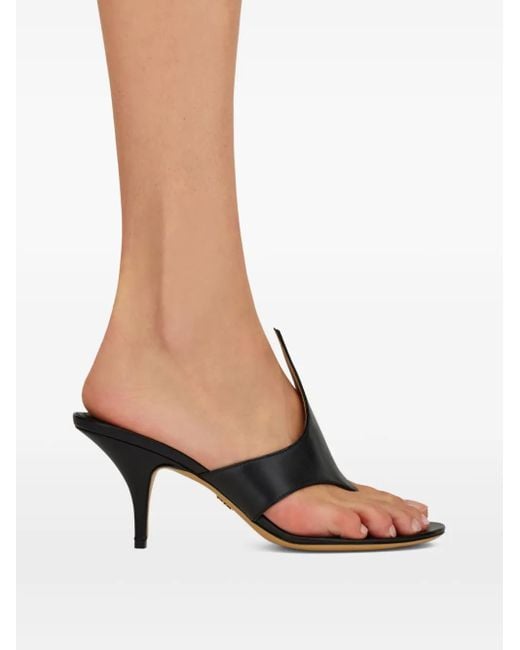Ferragamo Black Fiamma Sandals