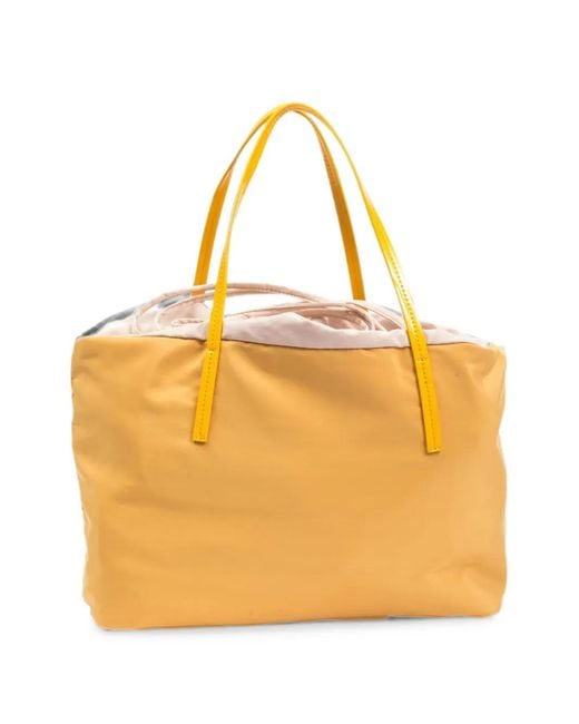 Byblos Yellow Logo-Patch Tote Bag