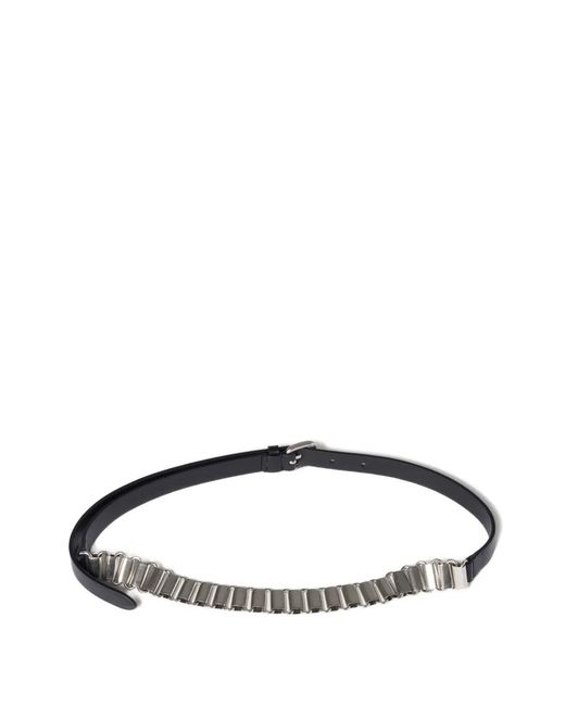 Miu Miu Black Leather And Metal Belt