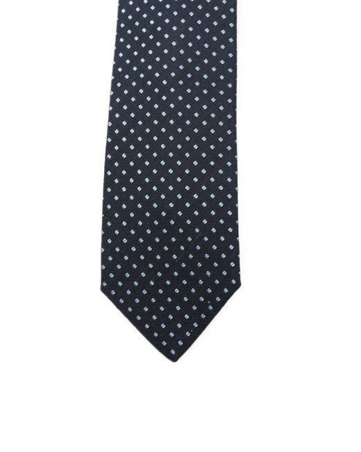Barba Napoli Blue Geometric-Pattern Tie for men