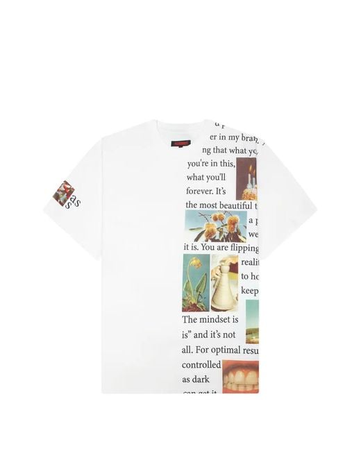 Pleasures White Connection Graphic T-Shirt for men