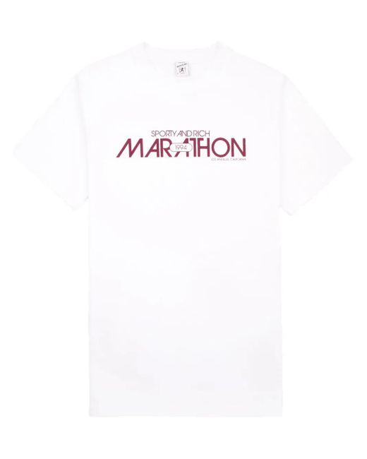 Sporty & Rich White Marathon Cotton T-Shirt