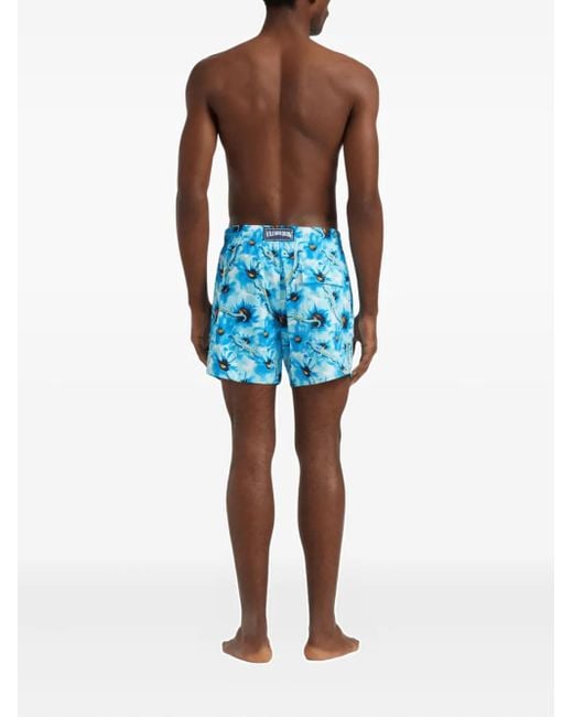 Vilebrequin Blue Geckos-Print Swim Shorts for men