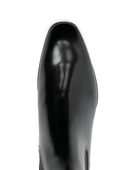 Santoni Black Leather Chelsea Boots for men