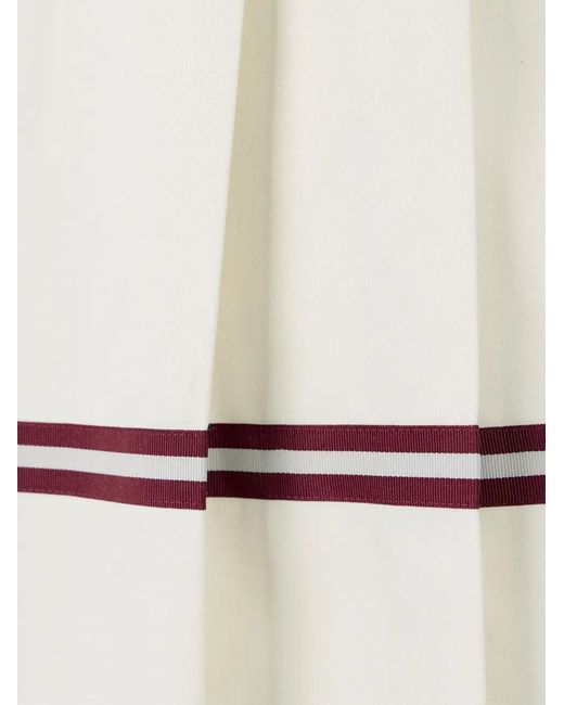 Bally White Ribbon Detail Pleated Mini Skirt