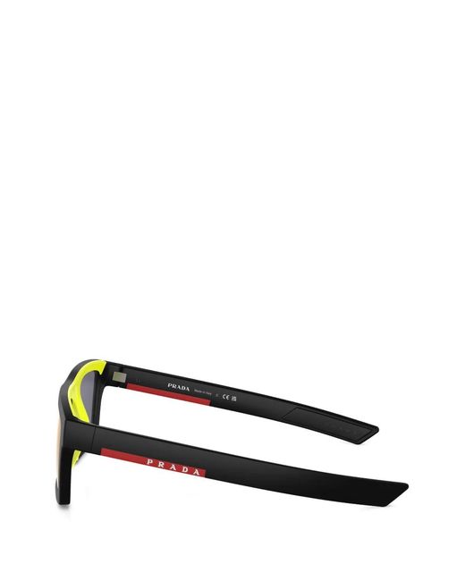 Prada Linea Rossa Gray Rectangle-Frame Sunglasses for men