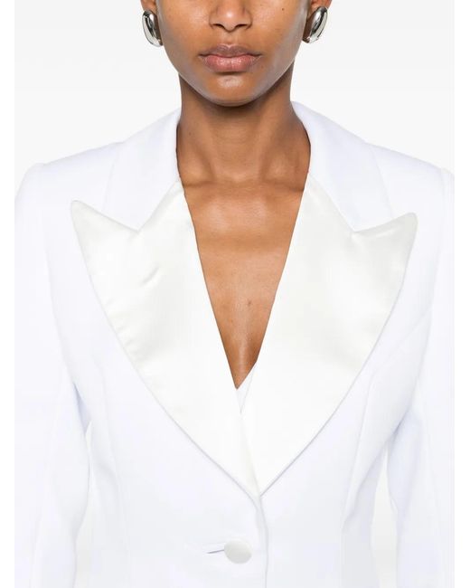 MITILIANE COUTURE White Peak-Lapel Blazer