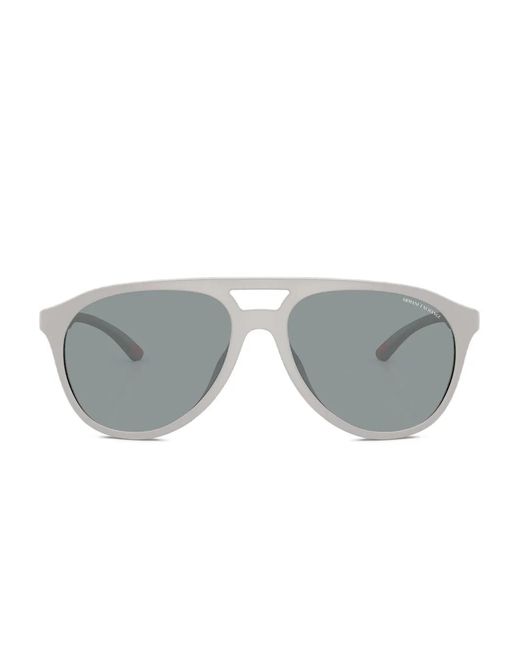 ARMANI EXCHANGE Gray Pilot-Frame Sunglasses for men
