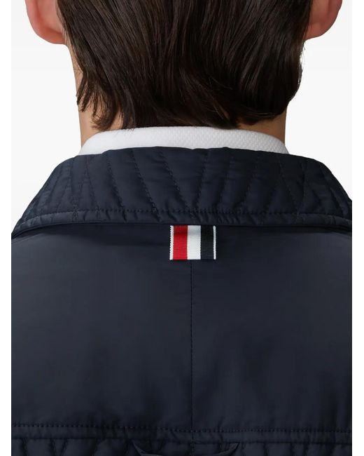 Thom Browne Blue Quilted Diamond-Pattern Jacket for men
