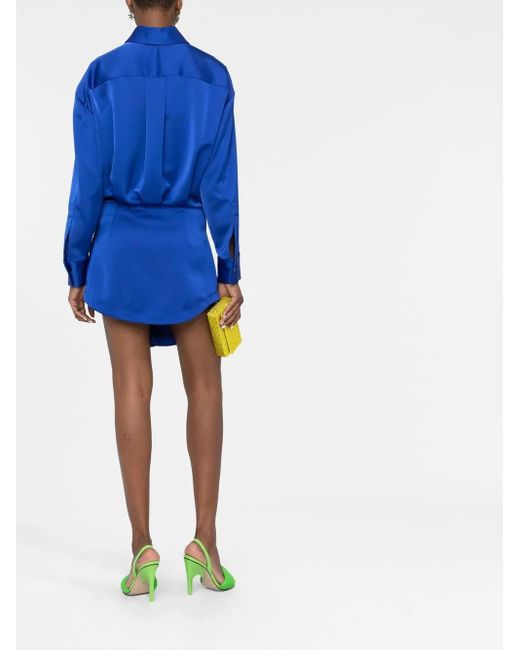 The Attico Blousejurk Met Ruches in het Blue