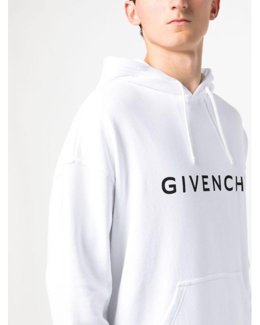 Hoodie en coton à logo imprimé Givenchy pour homme en coloris White