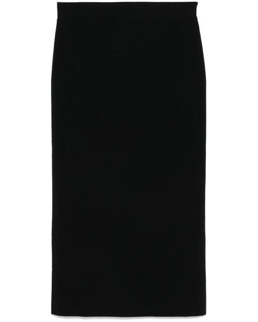 P.A.R.O.S.H. Black Knitted Midi Skirt