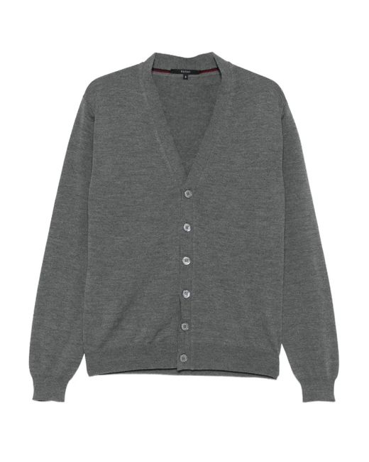 Gucci Gray Button-Front V-Neck Cardigan for men