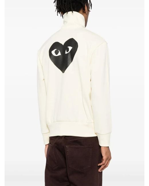 COMME DES GARÇONS PLAY Natural Heart-Print Jersey Track Jacket
