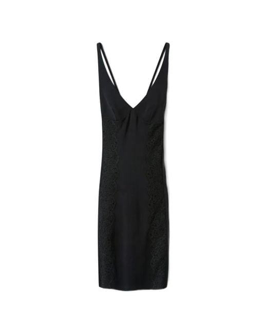 Stella McCartney Black Lace-Panel Midi Dress