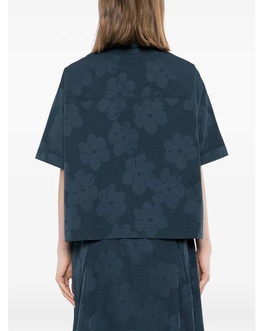 SPORT b. by agnès b. Blue Seersucker Polo Shirt