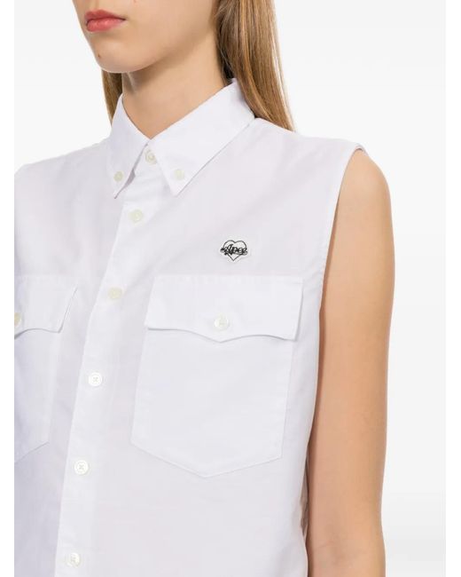 AAPE BY A BATHING AP White Pullunder Mit Logo-Patch