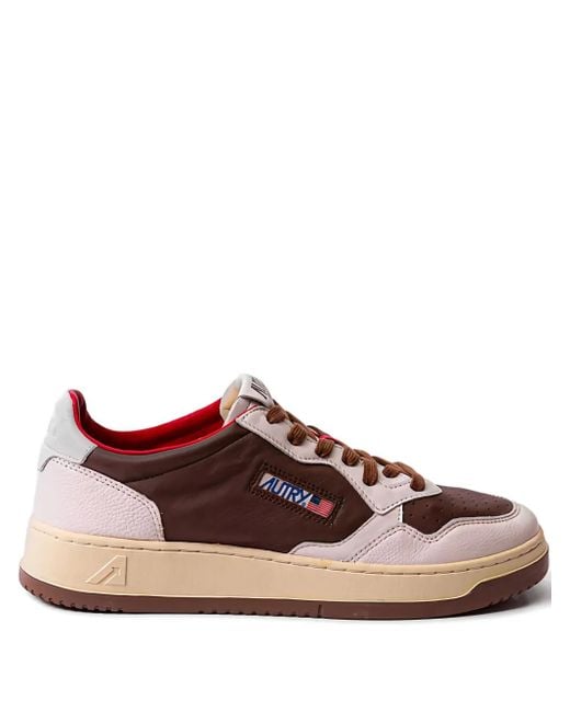 Autry Brown Medalist Low Panelled Sneakers for men