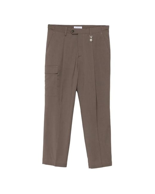 Manuel Ritz Gray Pleated Trousers for men