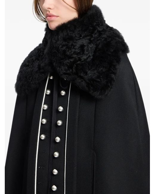 Ann Demeulemeester Black Curled Shearling Collar