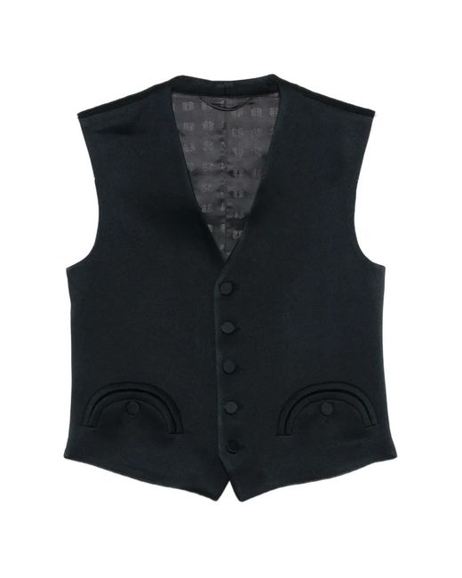 Blazé Milano Black Pocket Buttoned Waistcoat