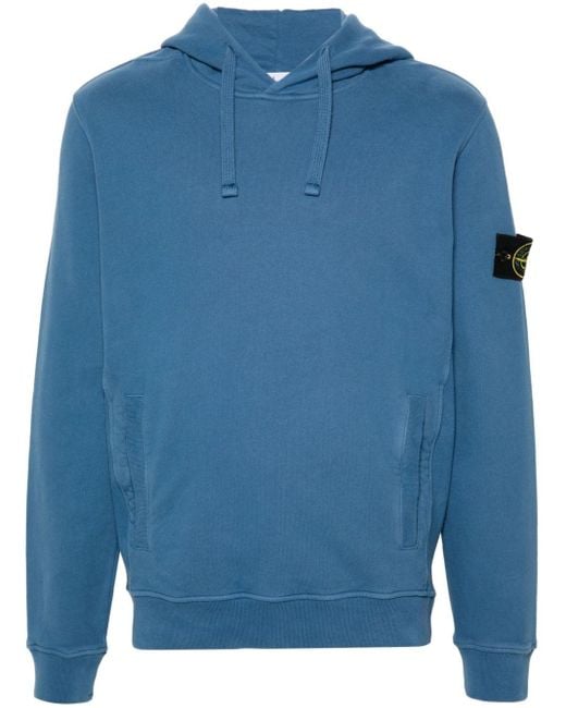 Stone Island Compass Badge Hoodie in Blue for Men Lyst UK