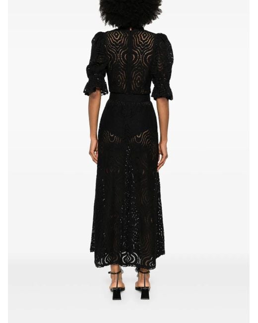 MOOS STUDIO Black Lace Maxi Dress