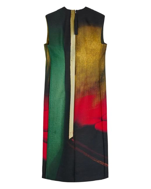 Jil Sander Red Printed Midi Dress