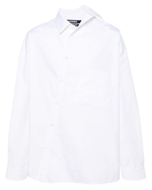Camisa de popelina Cuadro Jacquemus de hombre de color White