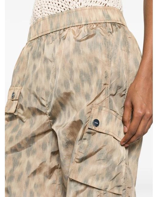 Ganni Natural Printed Cargo Pants