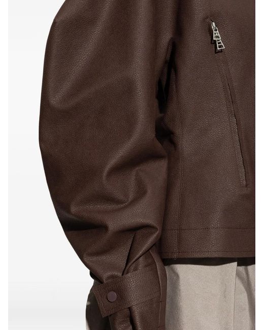 Issey Miyake Brown Veste Zippée À Manches Volumineuses