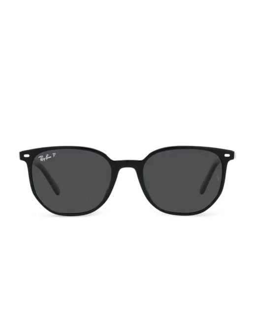 Ray-Ban Black Elliot Sonnenbrille Mit Rundem Gestell
