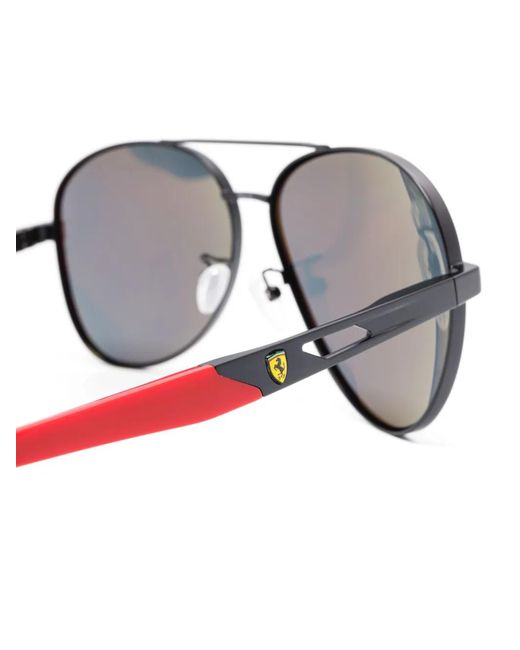 Ferrari Blue Pilot-Frame Sunglasses