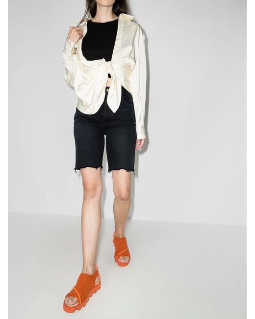Agolde Black Knee-Length Denim Shorts