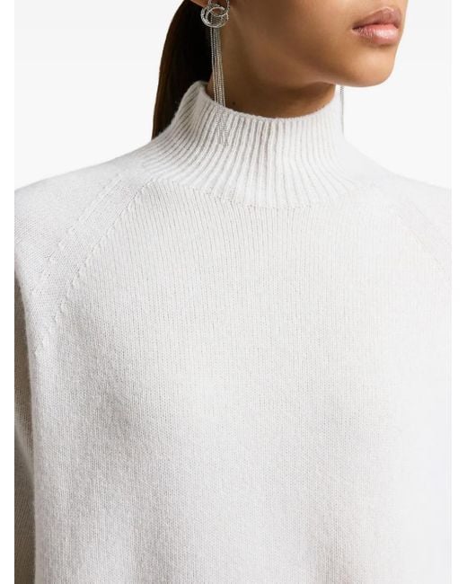 Maglione A Collo Alto Con Maniche Raglan di Peserico in White