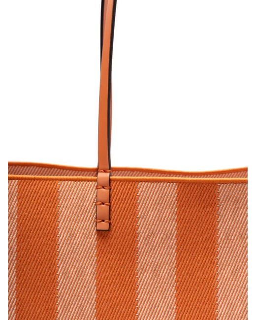 Fendi Orange Große Roll Tote Bag mit Streifen