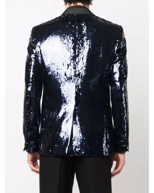Philipp Plein Blue Embellished Single-Breasted Blazer for men