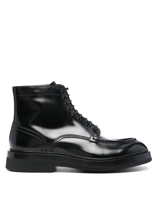 Santoni Black Patent-leather Boots for men
