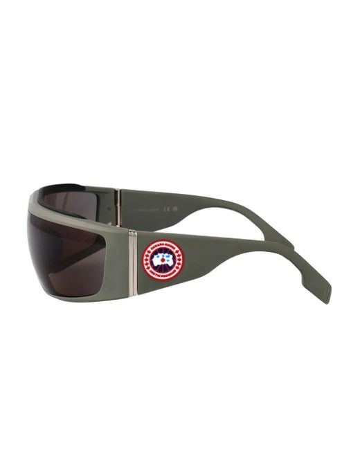 Canada Goose Gray Biker-Frame Tinted Sunglasses for men