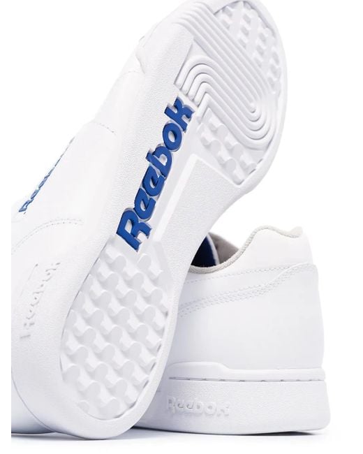Reebok White Workout Plus Low-Top Sneakers
