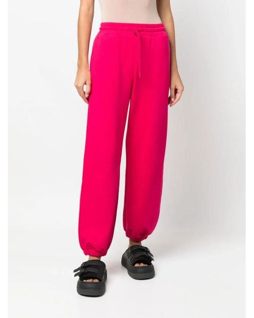 MSGM Pink Logo-Print Track Pants