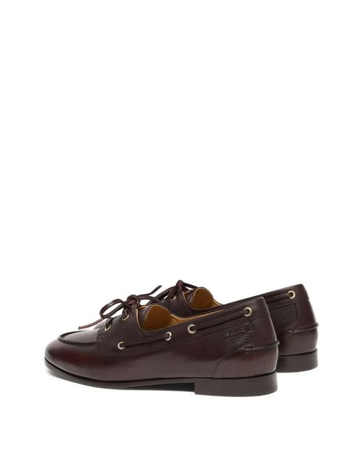 Bally Brown Plume Leather Boat Shoes